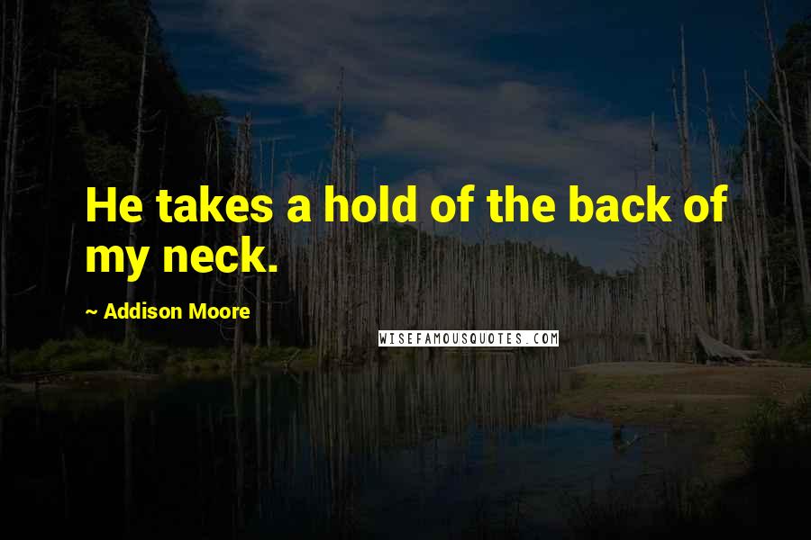 Addison Moore Quotes: He takes a hold of the back of my neck.