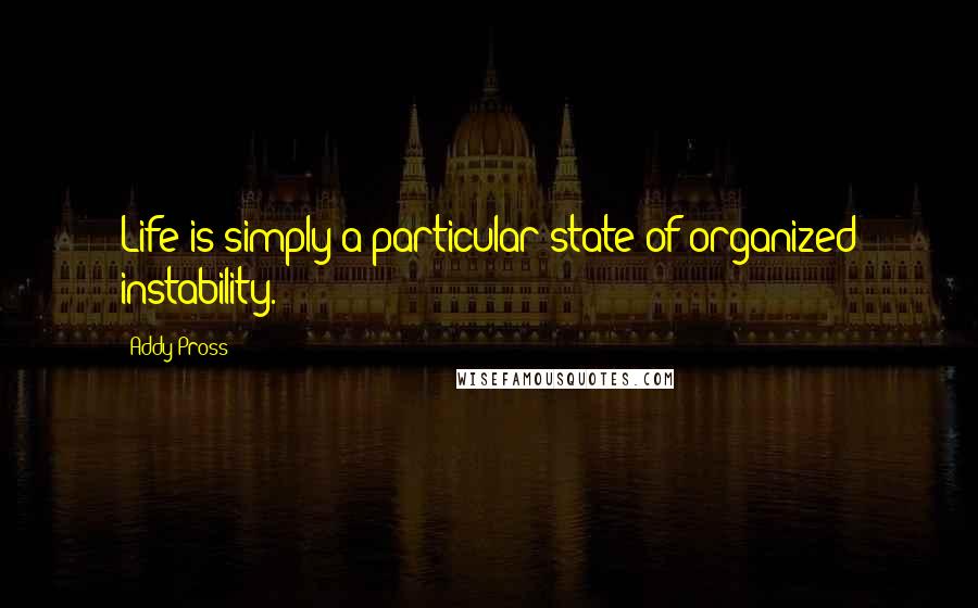 Addy Pross Quotes: Life is simply a particular state of organized instability.