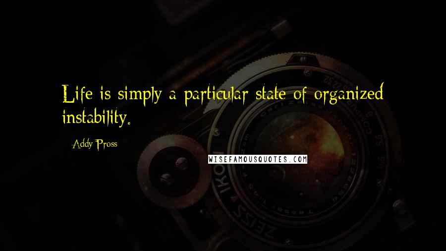 Addy Pross Quotes: Life is simply a particular state of organized instability.