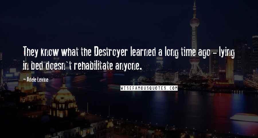Adele Levine Quotes: They know what the Destroyer learned a long time ago - lying in bed doesn't rehabilitate anyone.