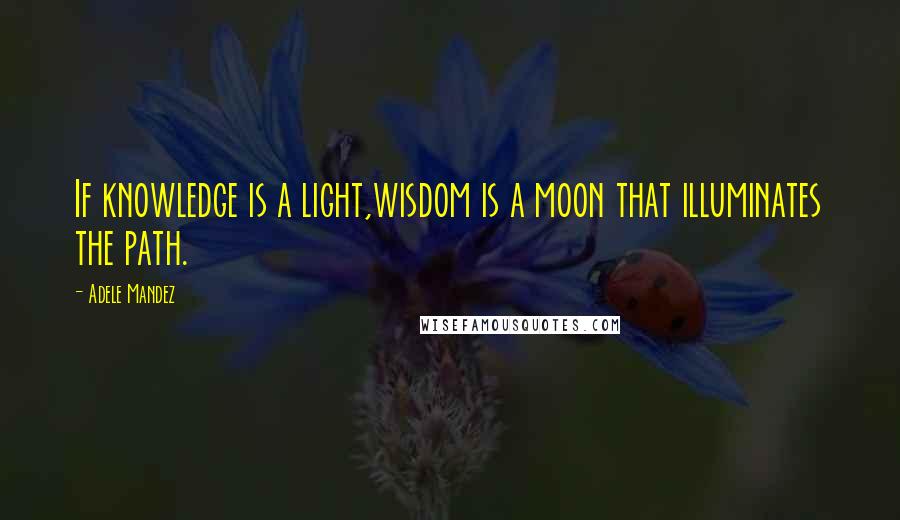 Adele Mandez Quotes: If knowledge is a light,wisdom is a moon that illuminates the path.