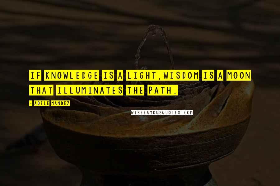 Adele Mandez Quotes: If knowledge is a light,wisdom is a moon that illuminates the path.