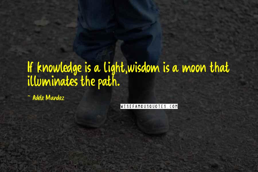 Adele Mandez Quotes: If knowledge is a light,wisdom is a moon that illuminates the path.