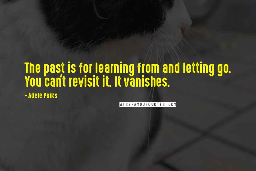 Adele Parks Quotes: The past is for learning from and letting go. You can't revisit it. It vanishes.