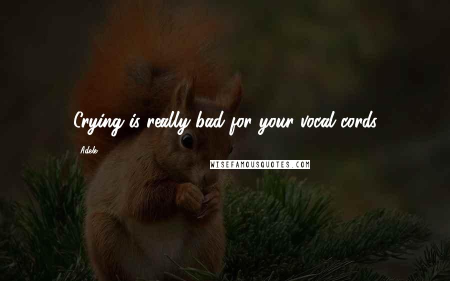 Adele Quotes: Crying is really bad for your vocal cords