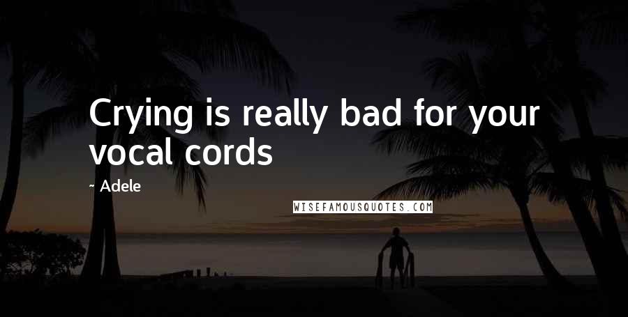 Adele Quotes: Crying is really bad for your vocal cords