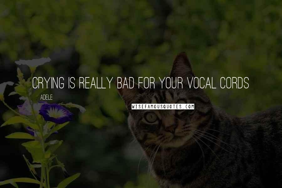 Adele Quotes: Crying is really bad for your vocal cords