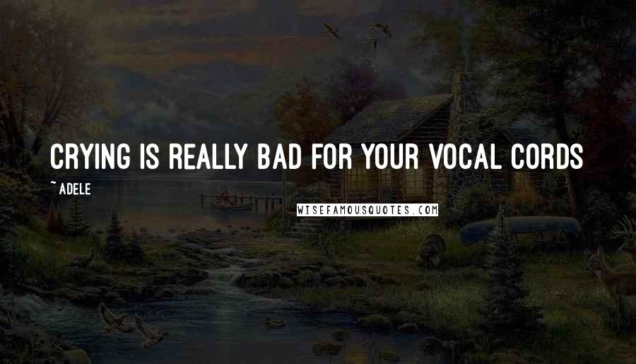 Adele Quotes: Crying is really bad for your vocal cords