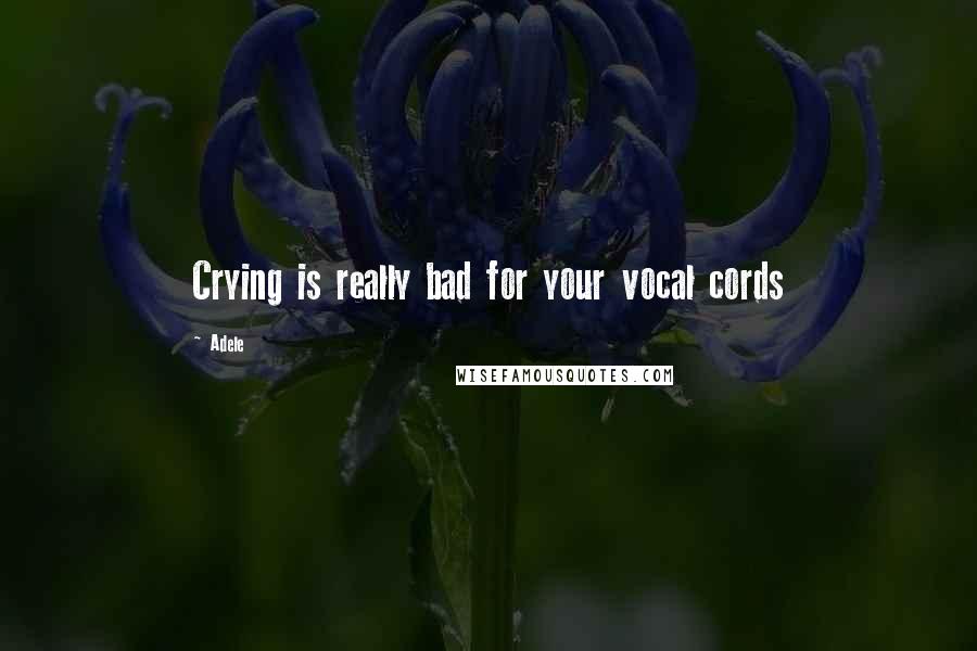 Adele Quotes: Crying is really bad for your vocal cords