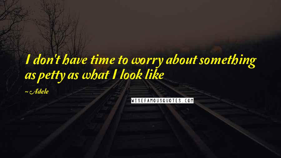 Adele Quotes: I don't have time to worry about something as petty as what I look like