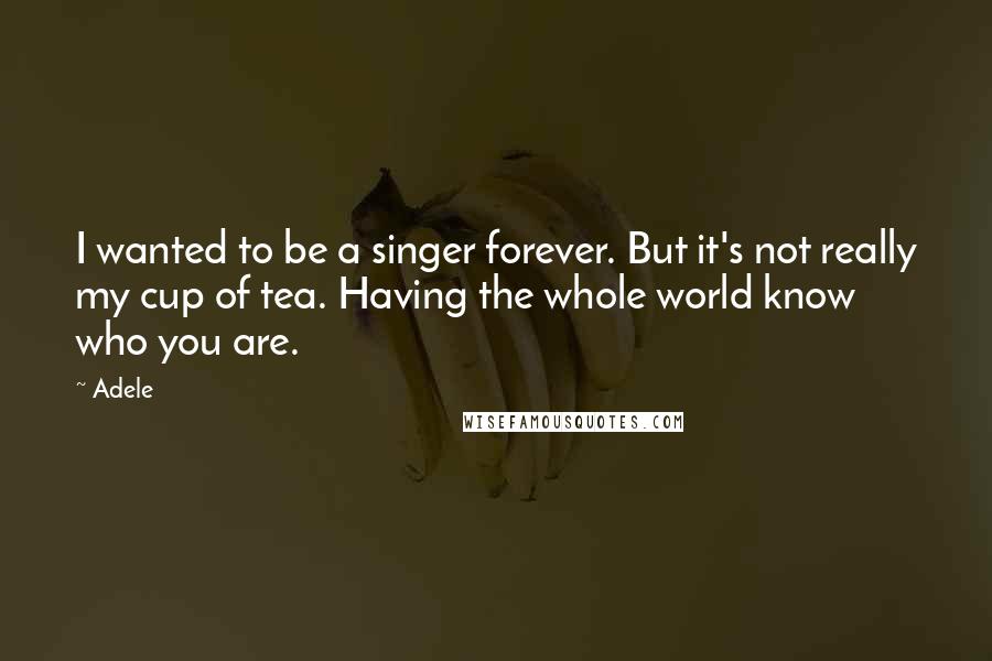 Adele Quotes: I wanted to be a singer forever. But it's not really my cup of tea. Having the whole world know who you are.