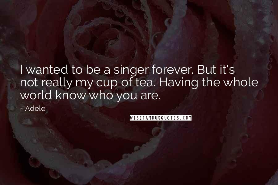 Adele Quotes: I wanted to be a singer forever. But it's not really my cup of tea. Having the whole world know who you are.