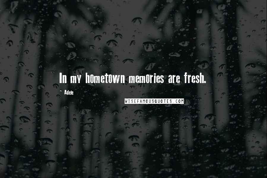 Adele Quotes: In my hometown memories are fresh.