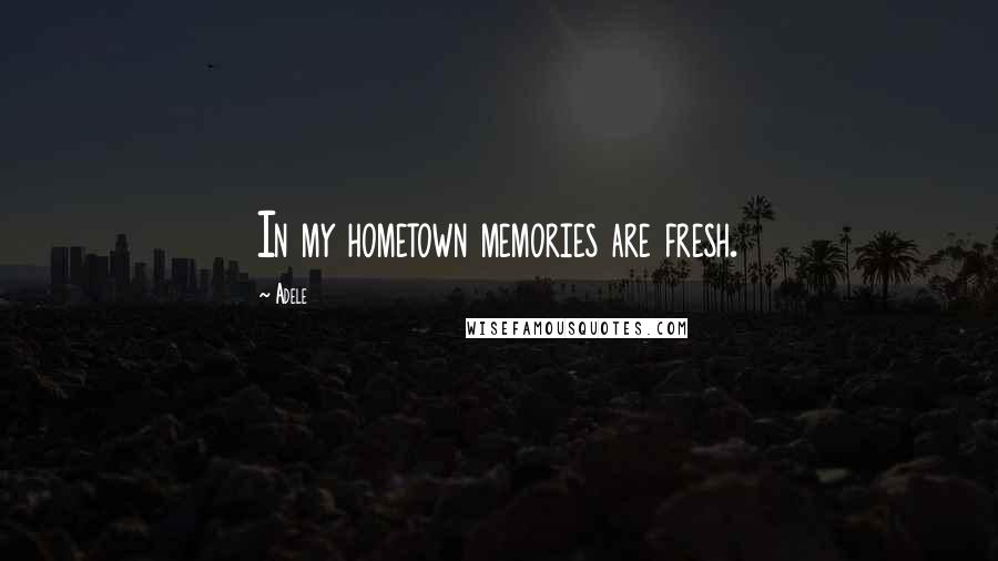 Adele Quotes: In my hometown memories are fresh.