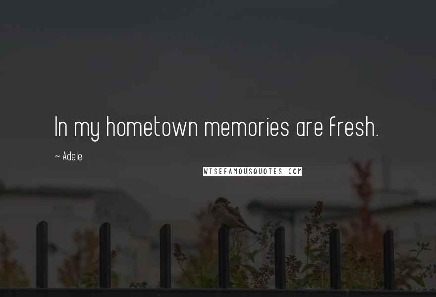 Adele Quotes: In my hometown memories are fresh.