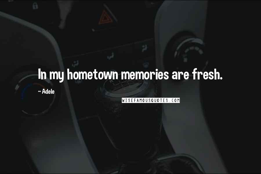 Adele Quotes: In my hometown memories are fresh.