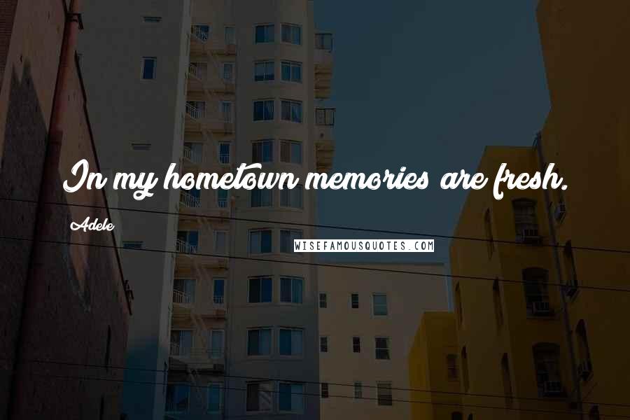 Adele Quotes: In my hometown memories are fresh.