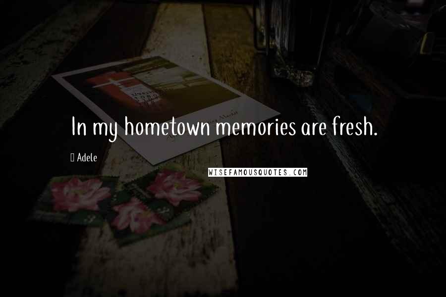 Adele Quotes: In my hometown memories are fresh.