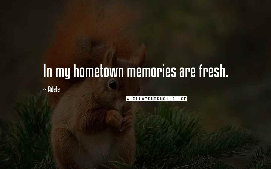 Adele Quotes: In my hometown memories are fresh.