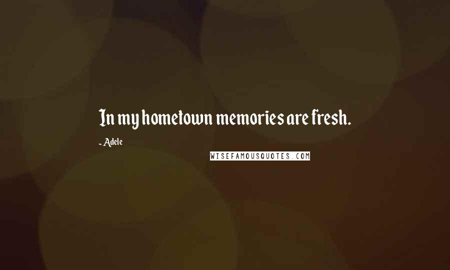 Adele Quotes: In my hometown memories are fresh.