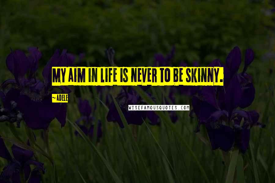 Adele Quotes: My aim in life is never to be skinny.