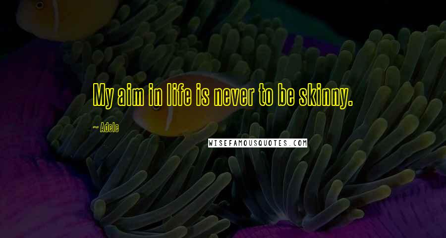 Adele Quotes: My aim in life is never to be skinny.