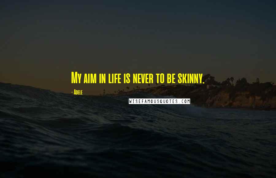 Adele Quotes: My aim in life is never to be skinny.