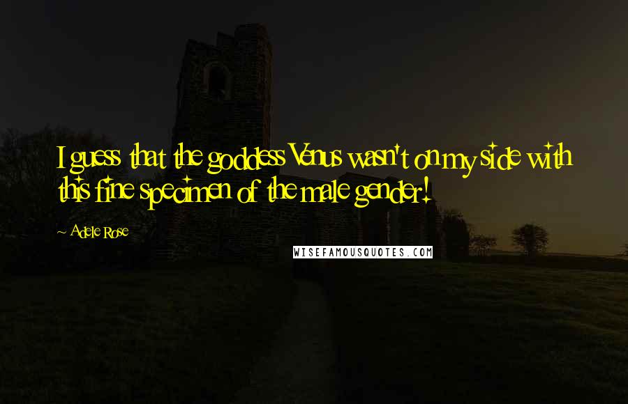 Adele Rose Quotes: I guess that the goddess Venus wasn't on my side with this fine specimen of the male gender!