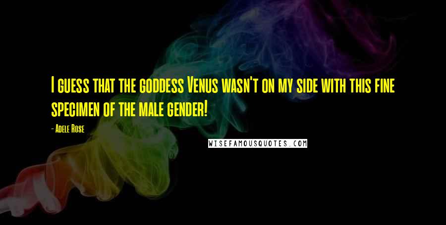 Adele Rose Quotes: I guess that the goddess Venus wasn't on my side with this fine specimen of the male gender!