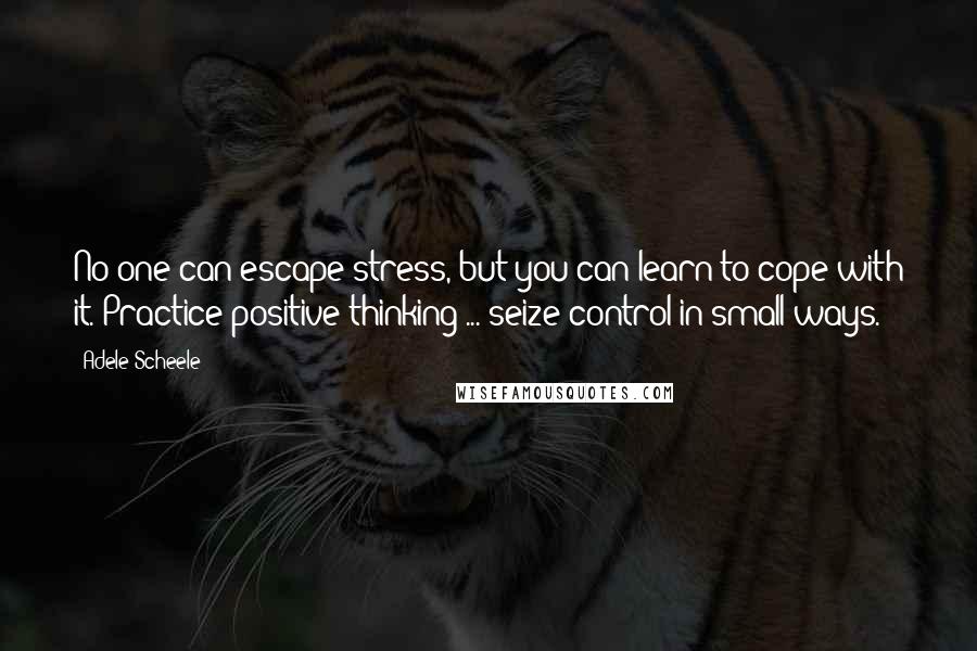 Adele Scheele Quotes: No one can escape stress, but you can learn to cope with it. Practice positive thinking ... seize control in small ways.