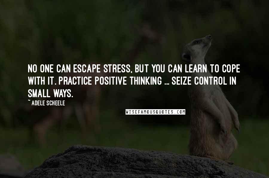 Adele Scheele Quotes: No one can escape stress, but you can learn to cope with it. Practice positive thinking ... seize control in small ways.