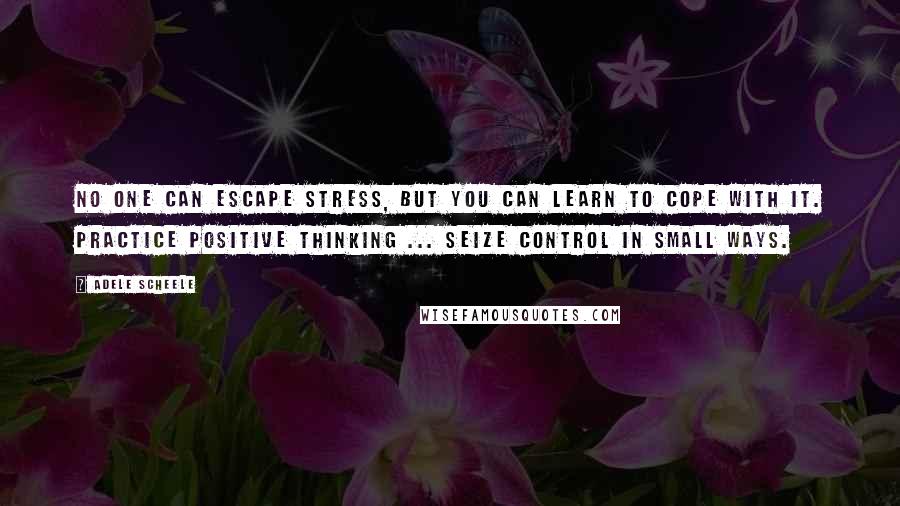 Adele Scheele Quotes: No one can escape stress, but you can learn to cope with it. Practice positive thinking ... seize control in small ways.