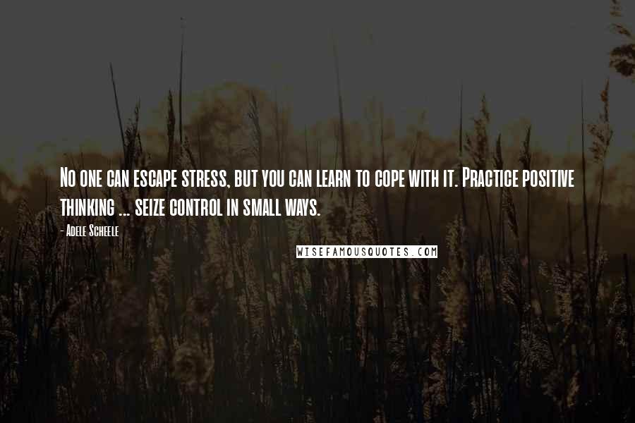 Adele Scheele Quotes: No one can escape stress, but you can learn to cope with it. Practice positive thinking ... seize control in small ways.