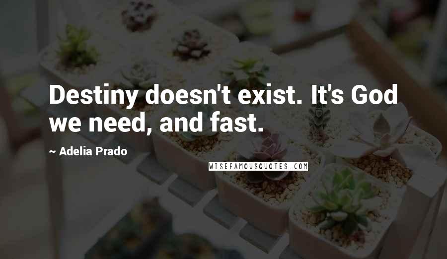 Adelia Prado Quotes: Destiny doesn't exist. It's God we need, and fast.