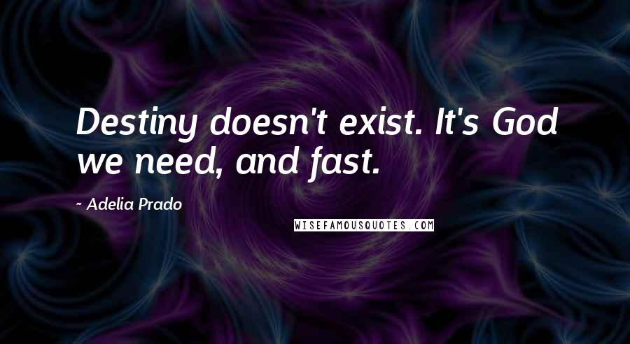 Adelia Prado Quotes: Destiny doesn't exist. It's God we need, and fast.