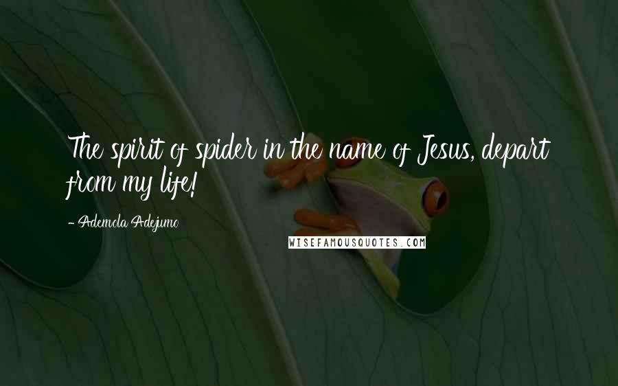 Ademola Adejumo Quotes: The spirit of spider in the name of Jesus, depart from my life!