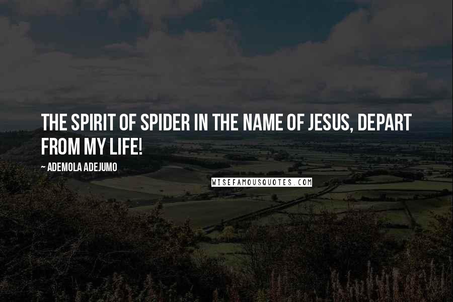 Ademola Adejumo Quotes: The spirit of spider in the name of Jesus, depart from my life!