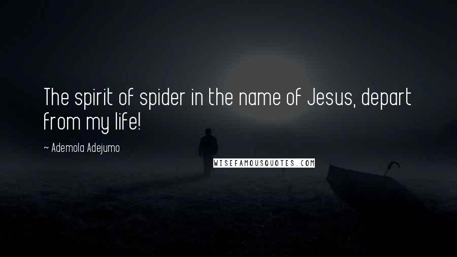 Ademola Adejumo Quotes: The spirit of spider in the name of Jesus, depart from my life!