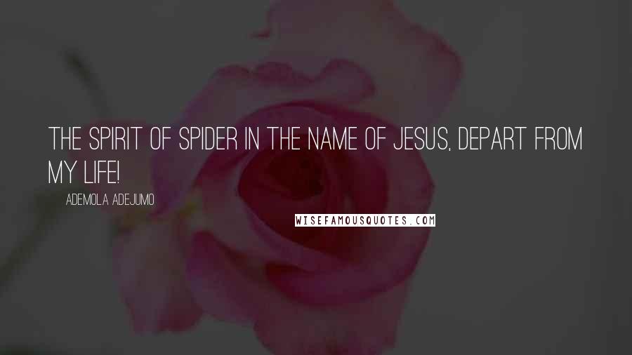 Ademola Adejumo Quotes: The spirit of spider in the name of Jesus, depart from my life!