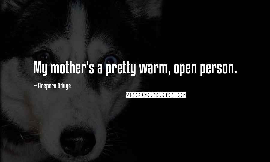 Adepero Oduye Quotes: My mother's a pretty warm, open person.