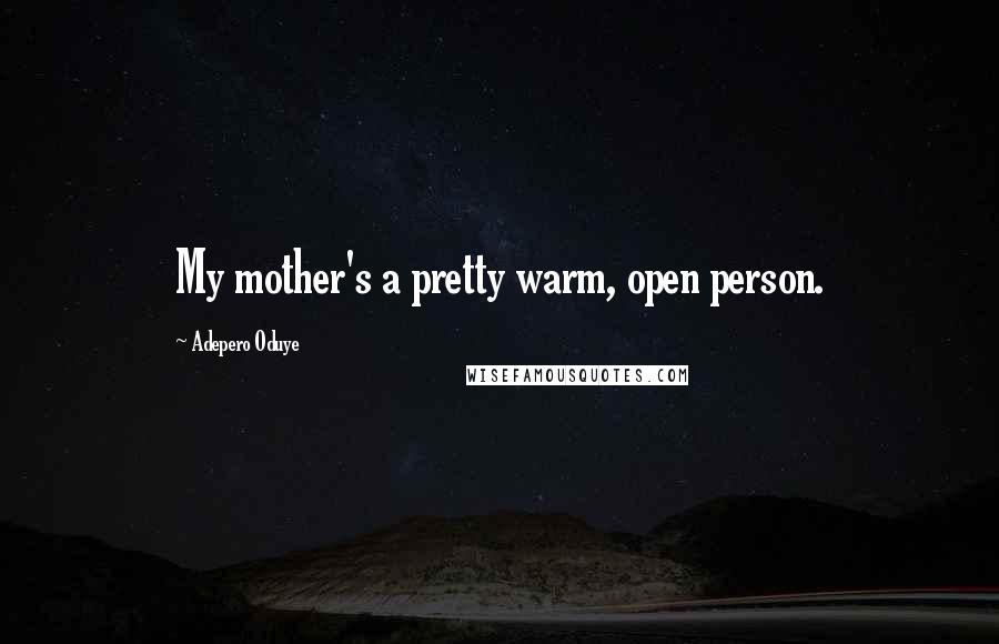 Adepero Oduye Quotes: My mother's a pretty warm, open person.