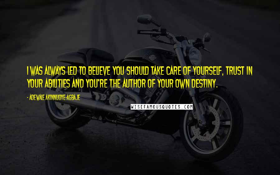 Adewale Akinnuoye-Agbaje Quotes: I was always led to believe you should take care of yourself, trust in your abilities and you're the author of your own destiny.