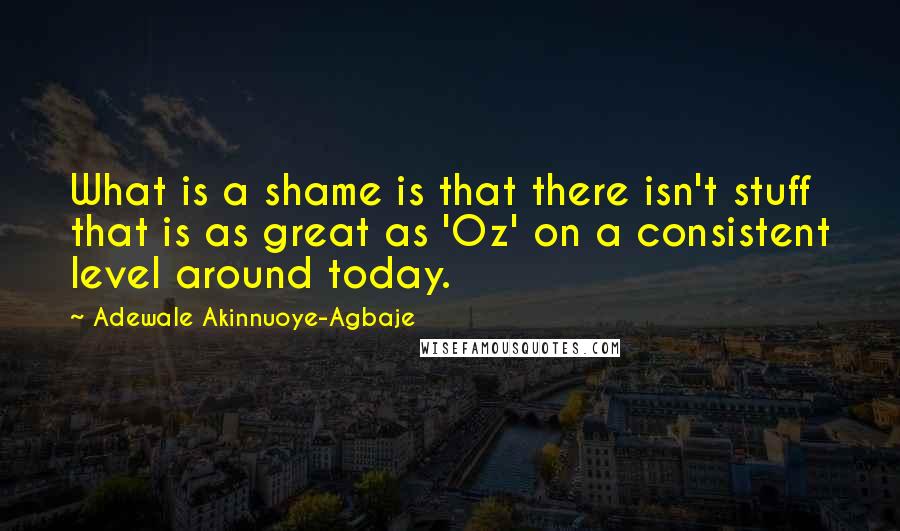 Adewale Akinnuoye-Agbaje Quotes: What is a shame is that there isn't stuff that is as great as 'Oz' on a consistent level around today.