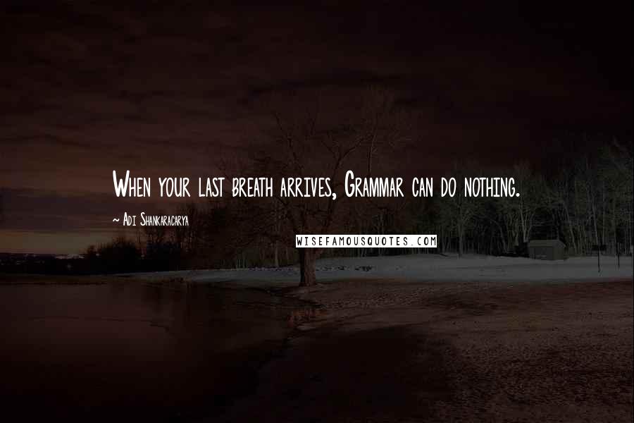 Adi Shankaracarya Quotes: When your last breath arrives, Grammar can do nothing.