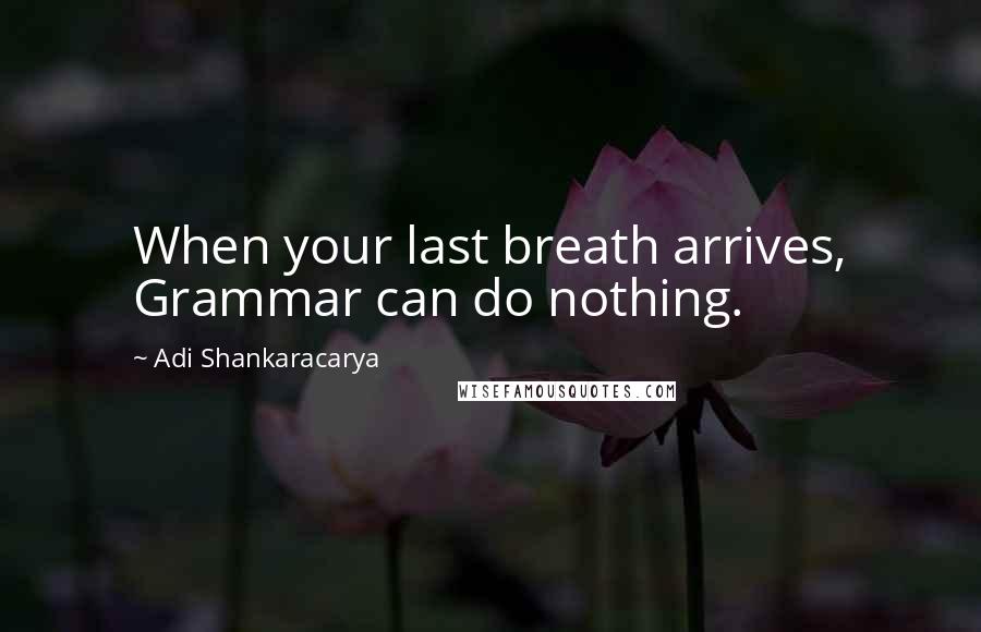 Adi Shankaracarya Quotes: When your last breath arrives, Grammar can do nothing.