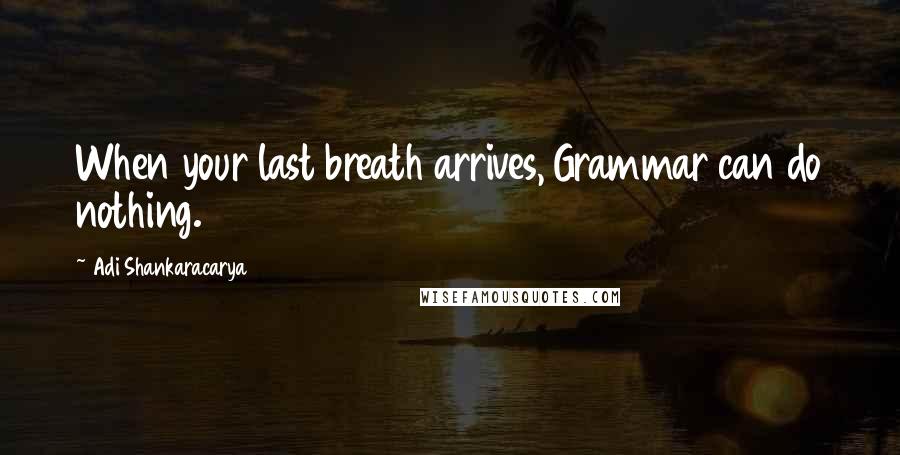 Adi Shankaracarya Quotes: When your last breath arrives, Grammar can do nothing.