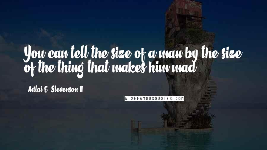 Adlai E. Stevenson II Quotes: You can tell the size of a man by the size of the thing that makes him mad.