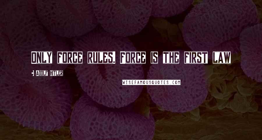 Adolf Hitler Quotes: Only force rules. Force is the first law