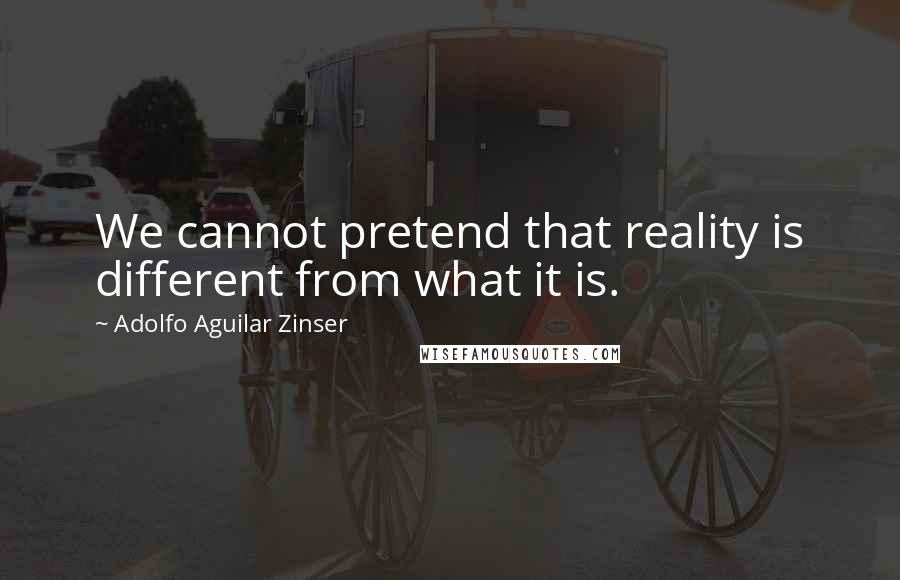 Adolfo Aguilar Zinser Quotes: We cannot pretend that reality is different from what it is.