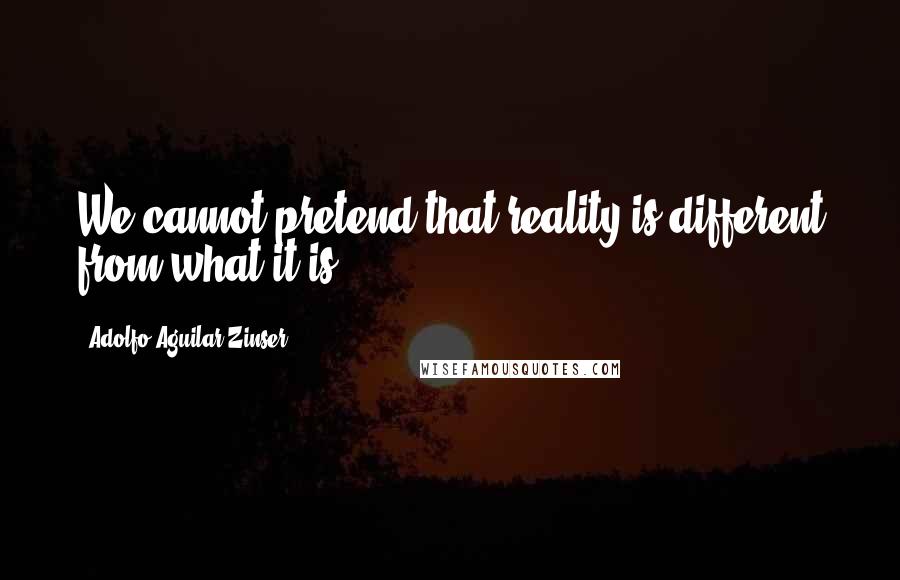 Adolfo Aguilar Zinser Quotes: We cannot pretend that reality is different from what it is.